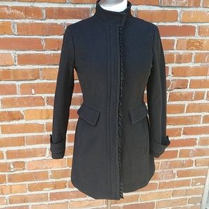 Banana Republic wool pea coat with ruffle